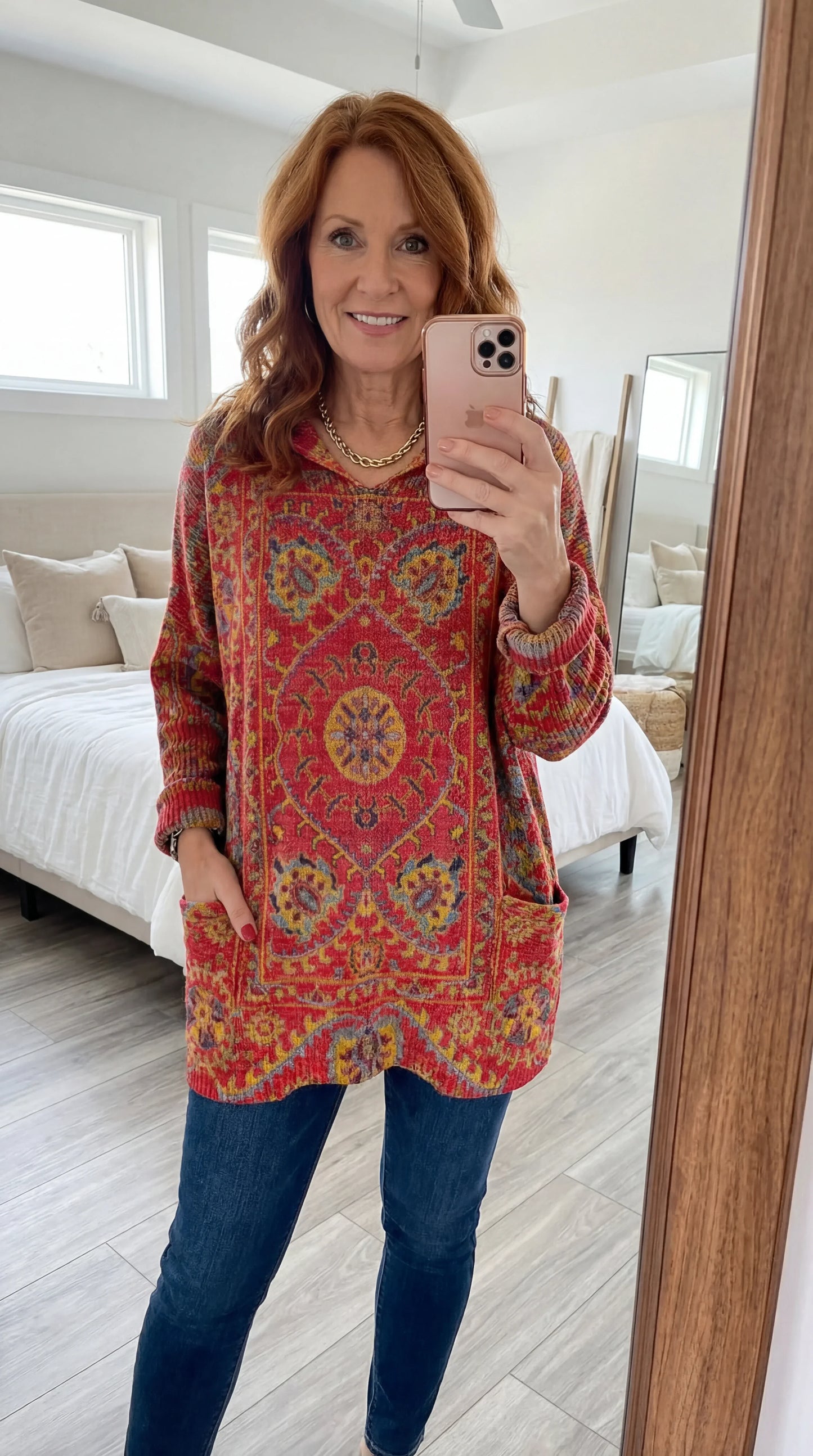 Seraphina retro kapucnis kötött tunika